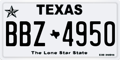 TX license plate BBZ4950