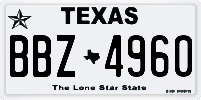 TX license plate BBZ4960