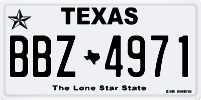 TX license plate BBZ4971