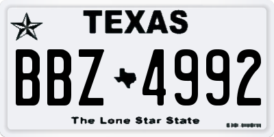 TX license plate BBZ4992