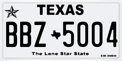 TX license plate BBZ5004