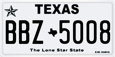 TX license plate BBZ5008