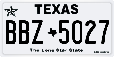 TX license plate BBZ5027