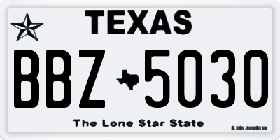 TX license plate BBZ5030