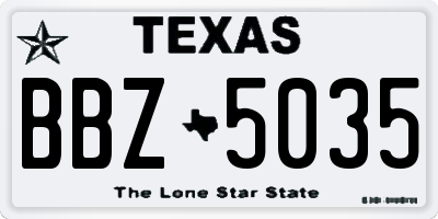 TX license plate BBZ5035