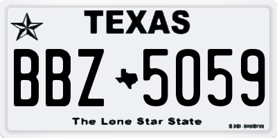 TX license plate BBZ5059