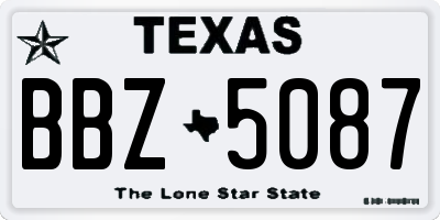 TX license plate BBZ5087