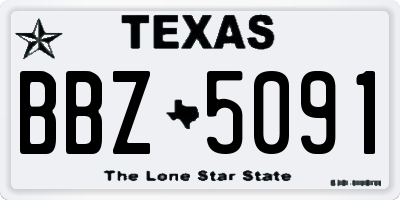 TX license plate BBZ5091
