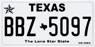 TX license plate BBZ5097