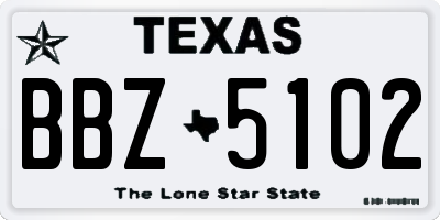 TX license plate BBZ5102