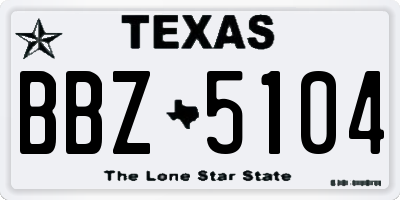 TX license plate BBZ5104