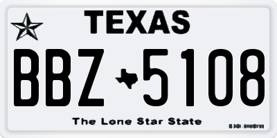 TX license plate BBZ5108