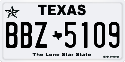 TX license plate BBZ5109