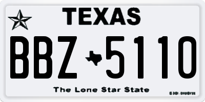 TX license plate BBZ5110