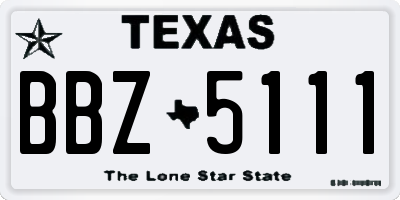 TX license plate BBZ5111