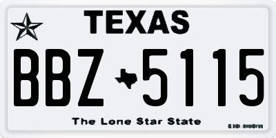 TX license plate BBZ5115