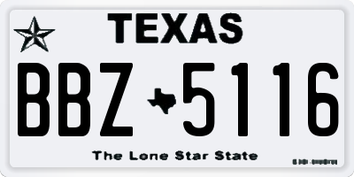 TX license plate BBZ5116