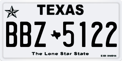 TX license plate BBZ5122