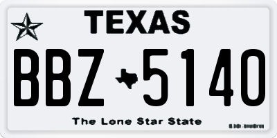 TX license plate BBZ5140