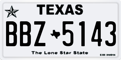 TX license plate BBZ5143