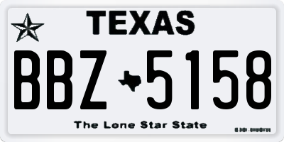 TX license plate BBZ5158