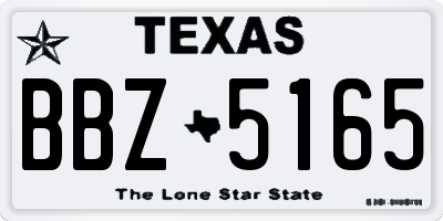 TX license plate BBZ5165