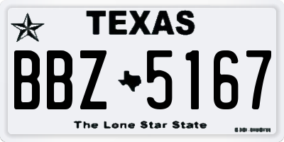 TX license plate BBZ5167