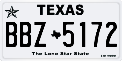 TX license plate BBZ5172