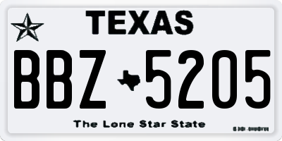 TX license plate BBZ5205