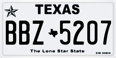 TX license plate BBZ5207