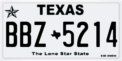 TX license plate BBZ5214