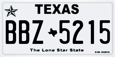TX license plate BBZ5215