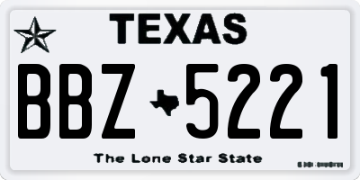 TX license plate BBZ5221