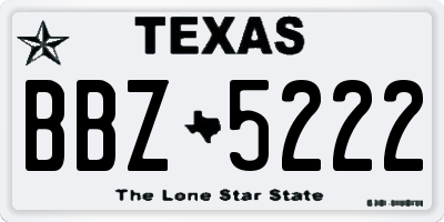 TX license plate BBZ5222