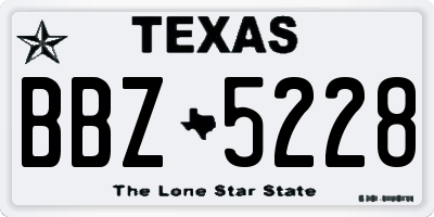 TX license plate BBZ5228