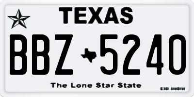 TX license plate BBZ5240