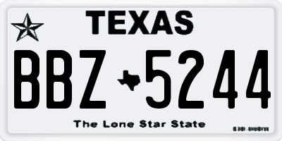 TX license plate BBZ5244
