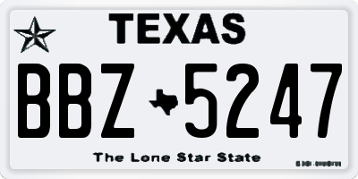 TX license plate BBZ5247