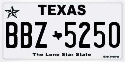 TX license plate BBZ5250
