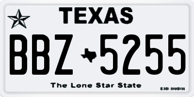 TX license plate BBZ5255