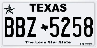 TX license plate BBZ5258