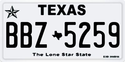 TX license plate BBZ5259