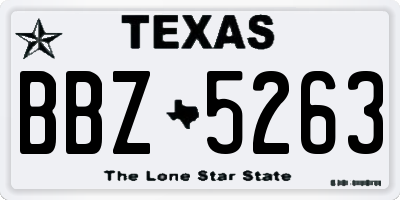 TX license plate BBZ5263