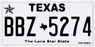 TX license plate BBZ5274