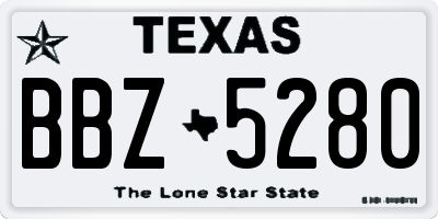 TX license plate BBZ5280