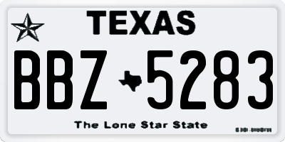 TX license plate BBZ5283
