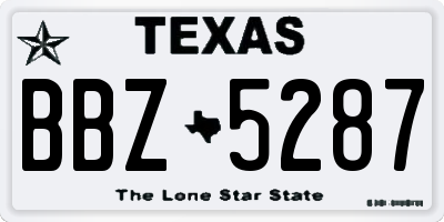 TX license plate BBZ5287
