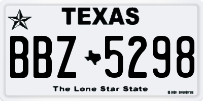 TX license plate BBZ5298