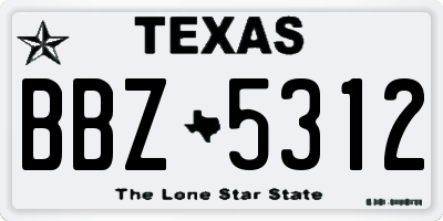 TX license plate BBZ5312