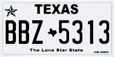 TX license plate BBZ5313